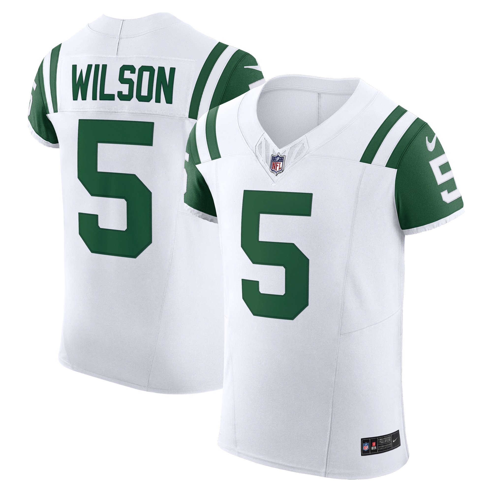 Men's New York Jets Garrett Wilson White Classic Alternate Vapor F.u.s.e. Elite Jersey Js5193