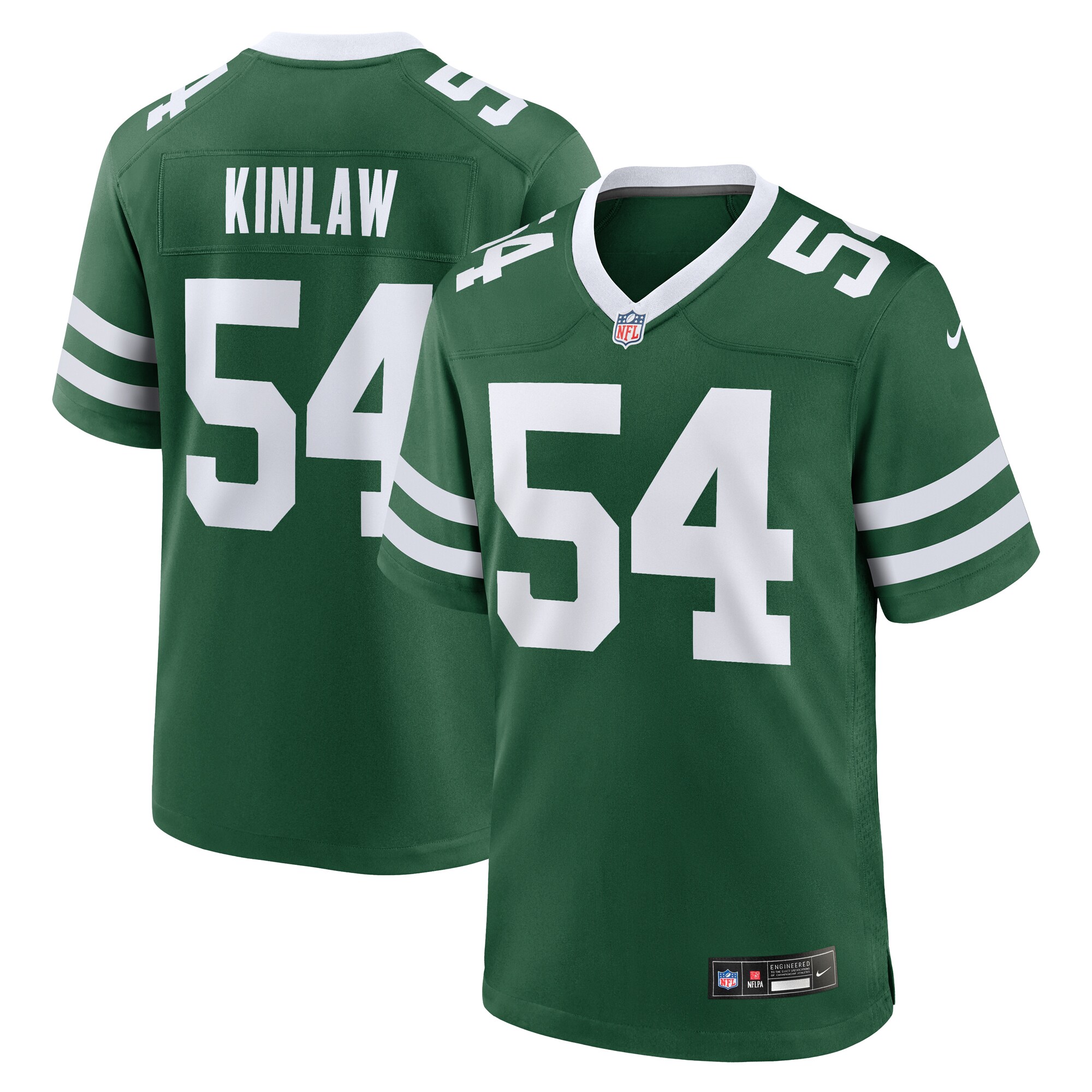Men's New York Jets Javon Kinlaw Legacy Green Team Game Jersey Js6045