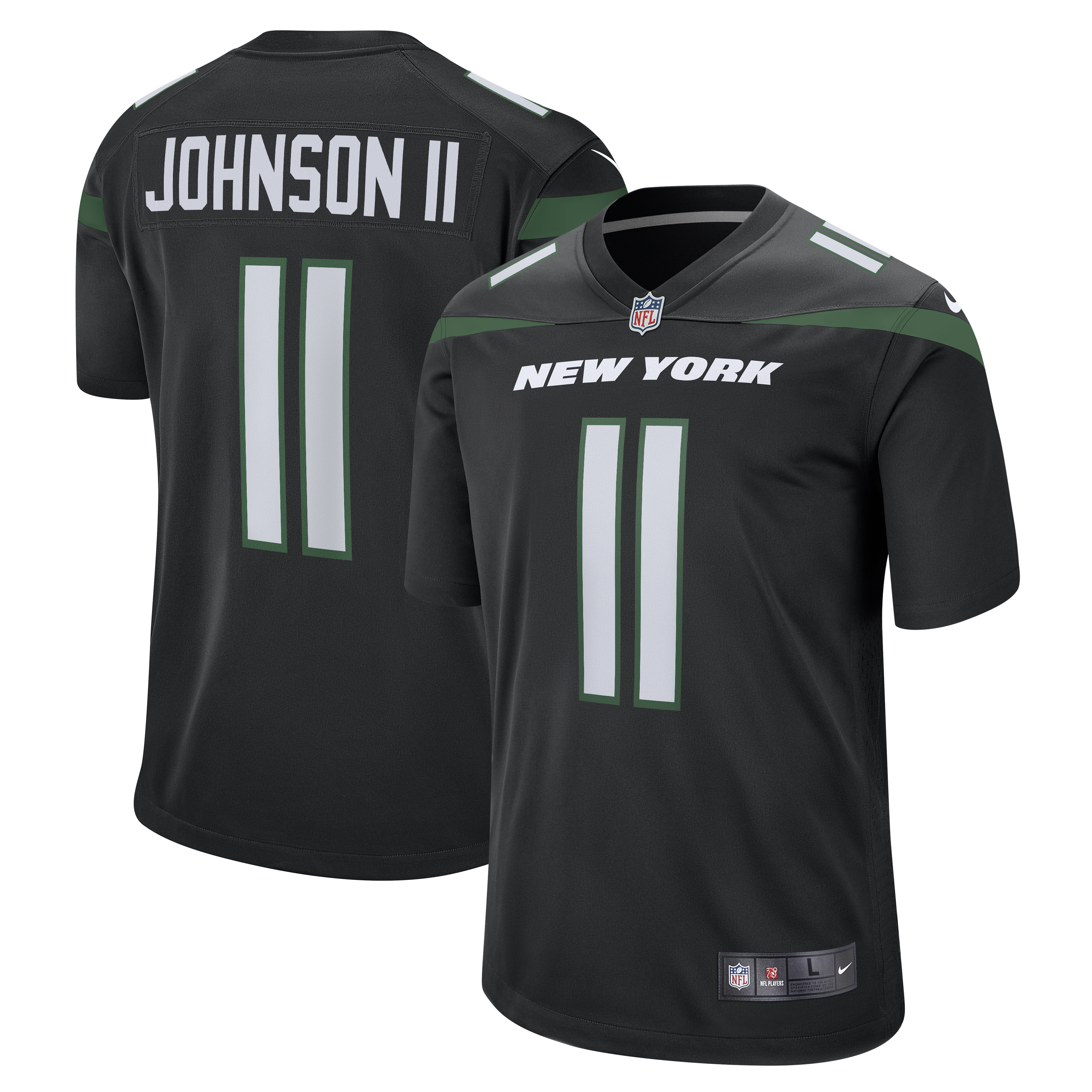 Men's New York Jets Jermaine Johnson Ii Stealth Black Alternate Game Jersey Js1112