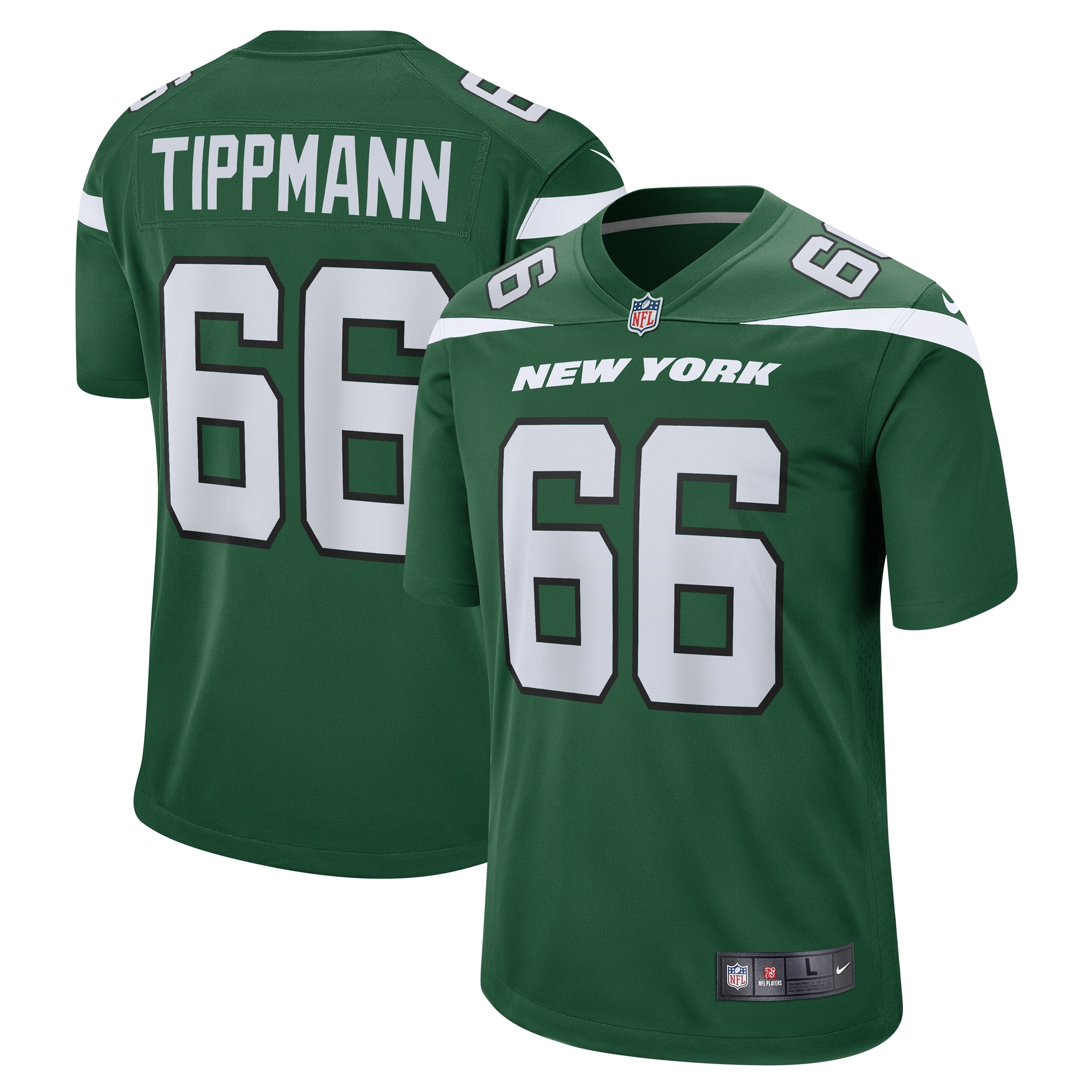 Men's New York Jets Joe Tippmann Gotham Green Game Jersey Js9026
