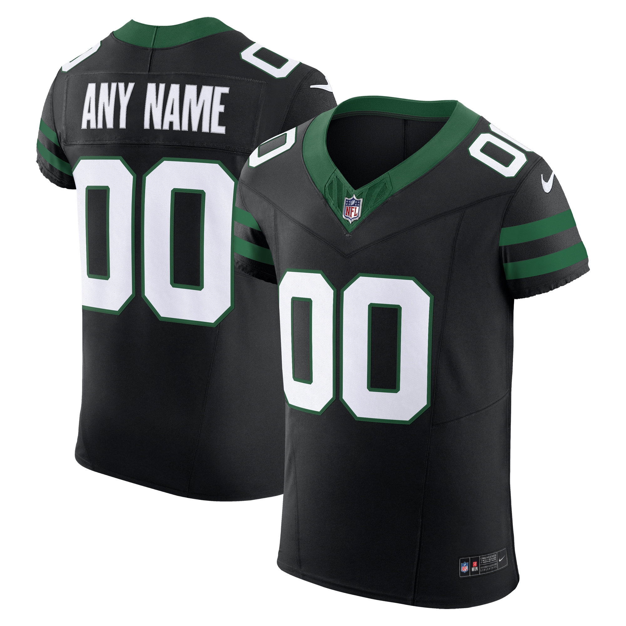 Men's New York Jets Legacy Black Alternate Vapor F.u.s.e. Elite Custom Jersey Js8306