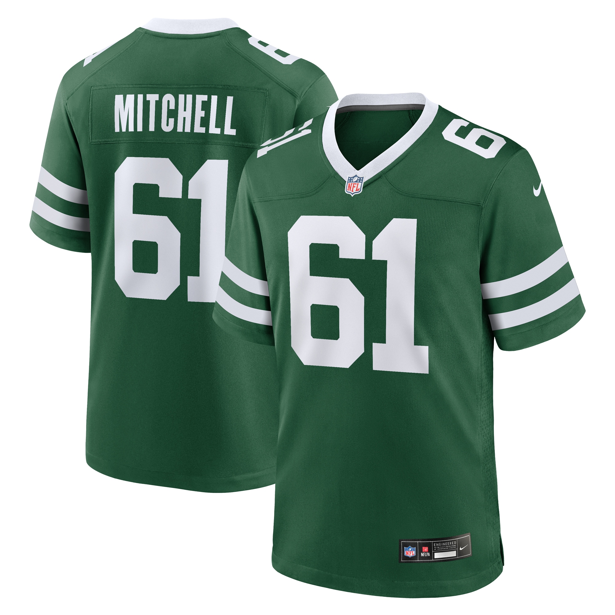Men's New York Jets Max Mitchell Legacy Green Team Game Jersey Js1897