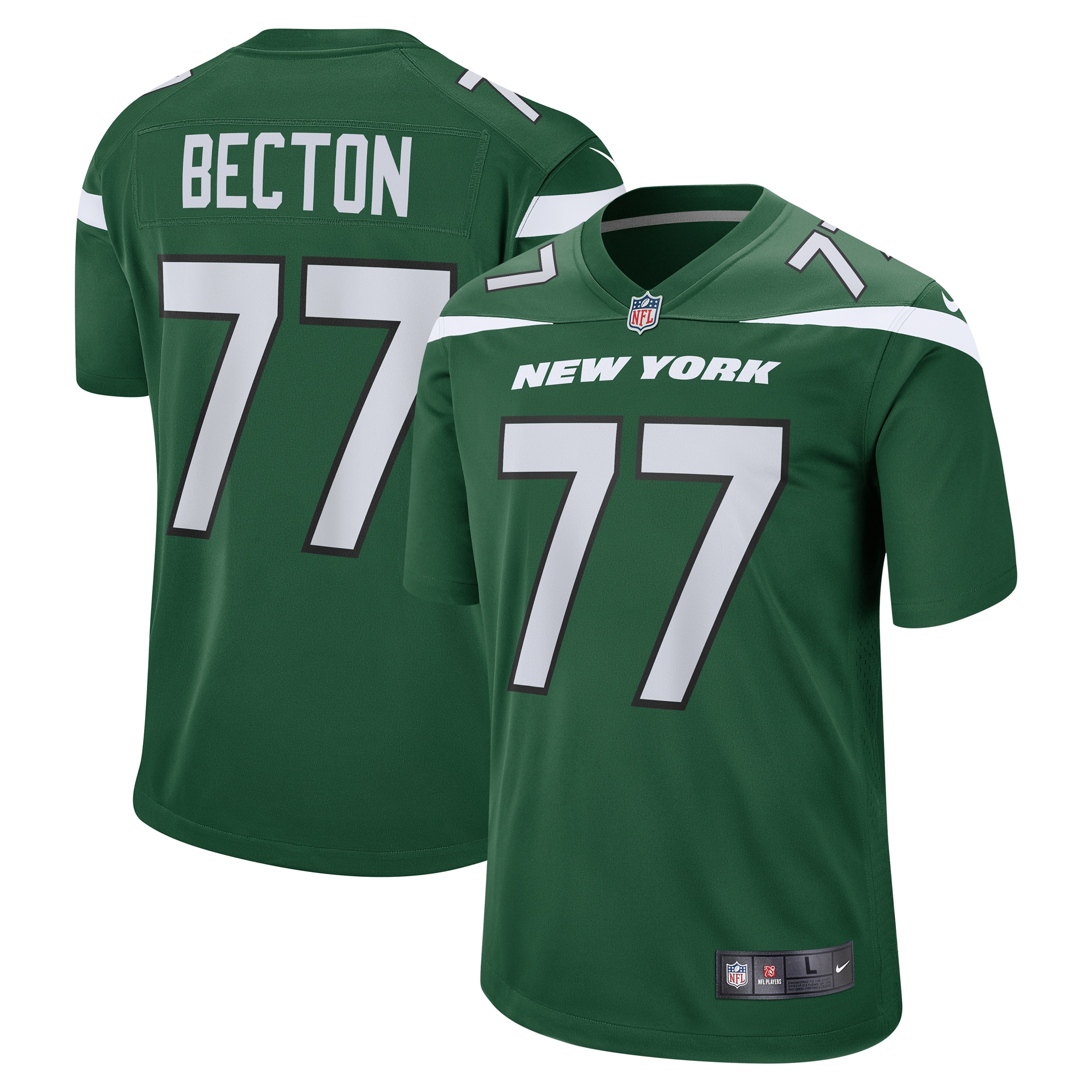 Men's New York Jets Mekhi Becton Gotham Green Player Game Jersey Js9614