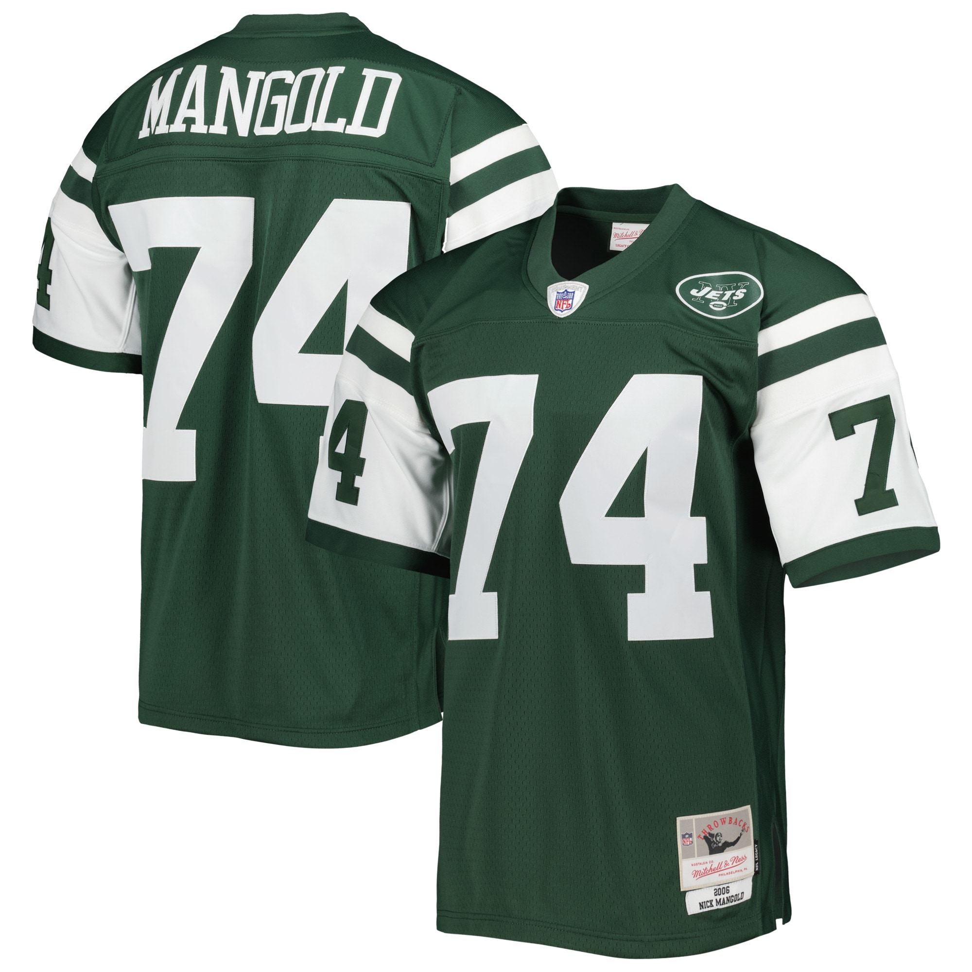 Men's New York Jets Nick Mangold Mitchell & Ness Green Legacy Jersey Js6992