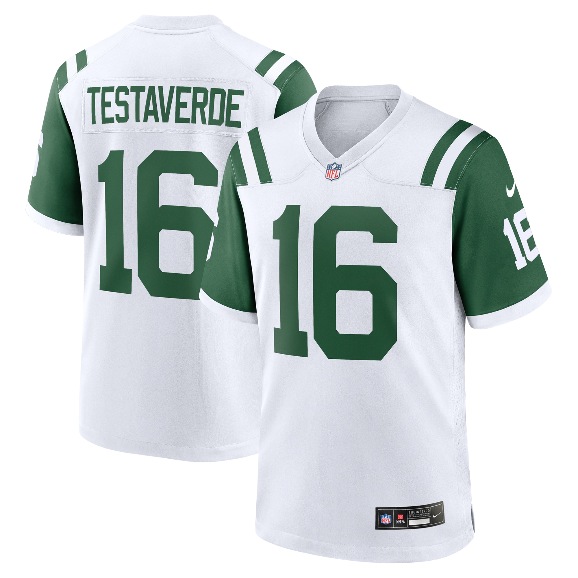 Men's New York Jets Vinny Testaverde White Classic Alternate Retired Player Game Jersey Js4716