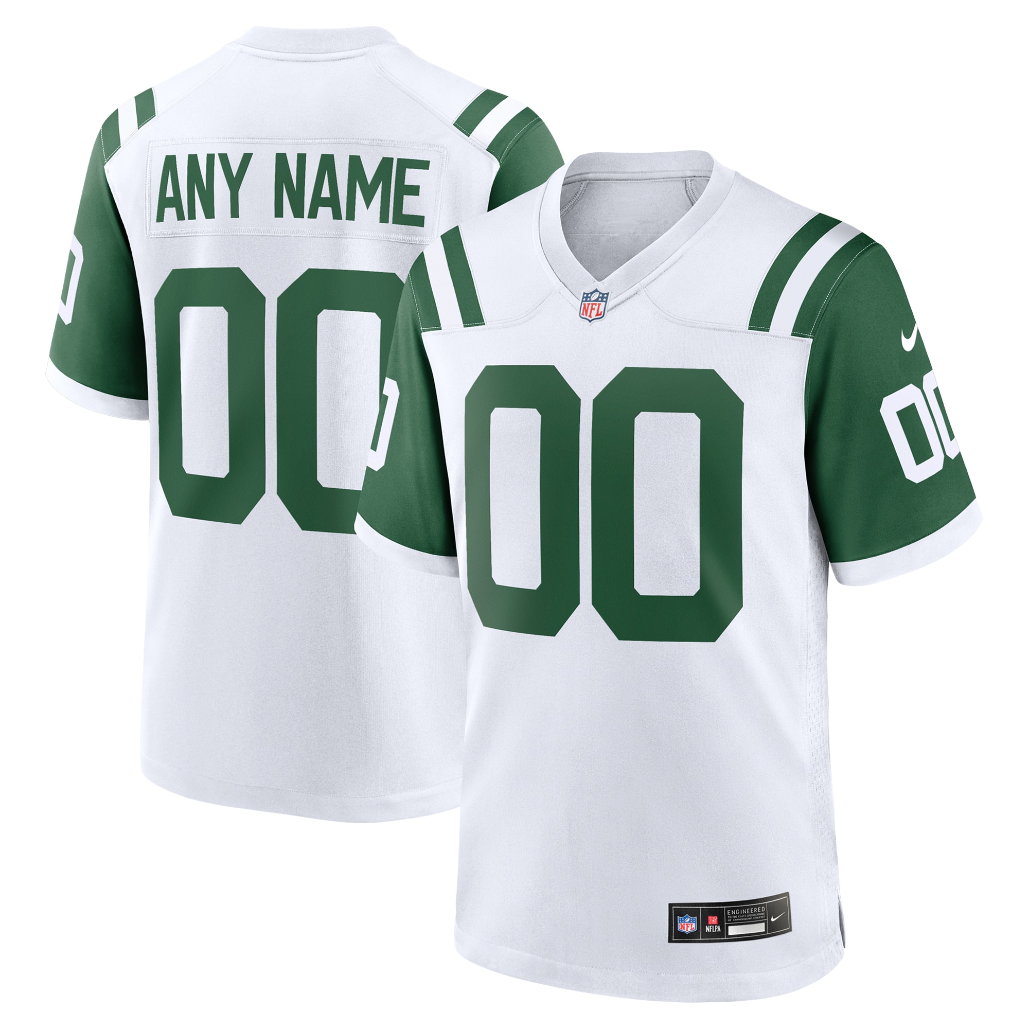 Men's New York Jets White Classic Alternate Custom Jersey Js1353