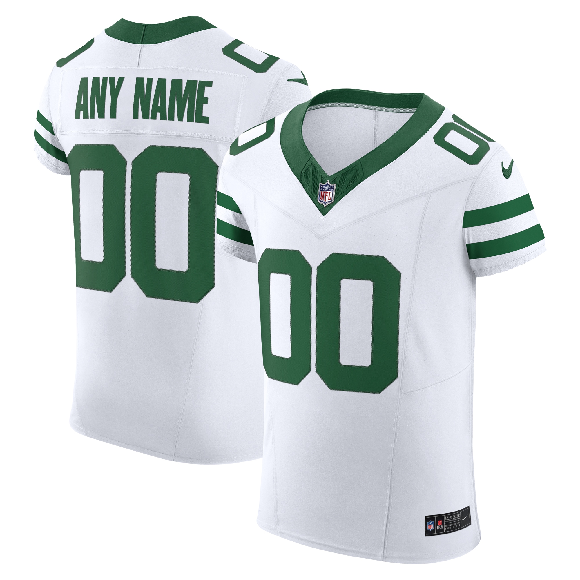 Men's New York Jets White Vapor F.u.s.e. Elite Custom Jersey Js6293
