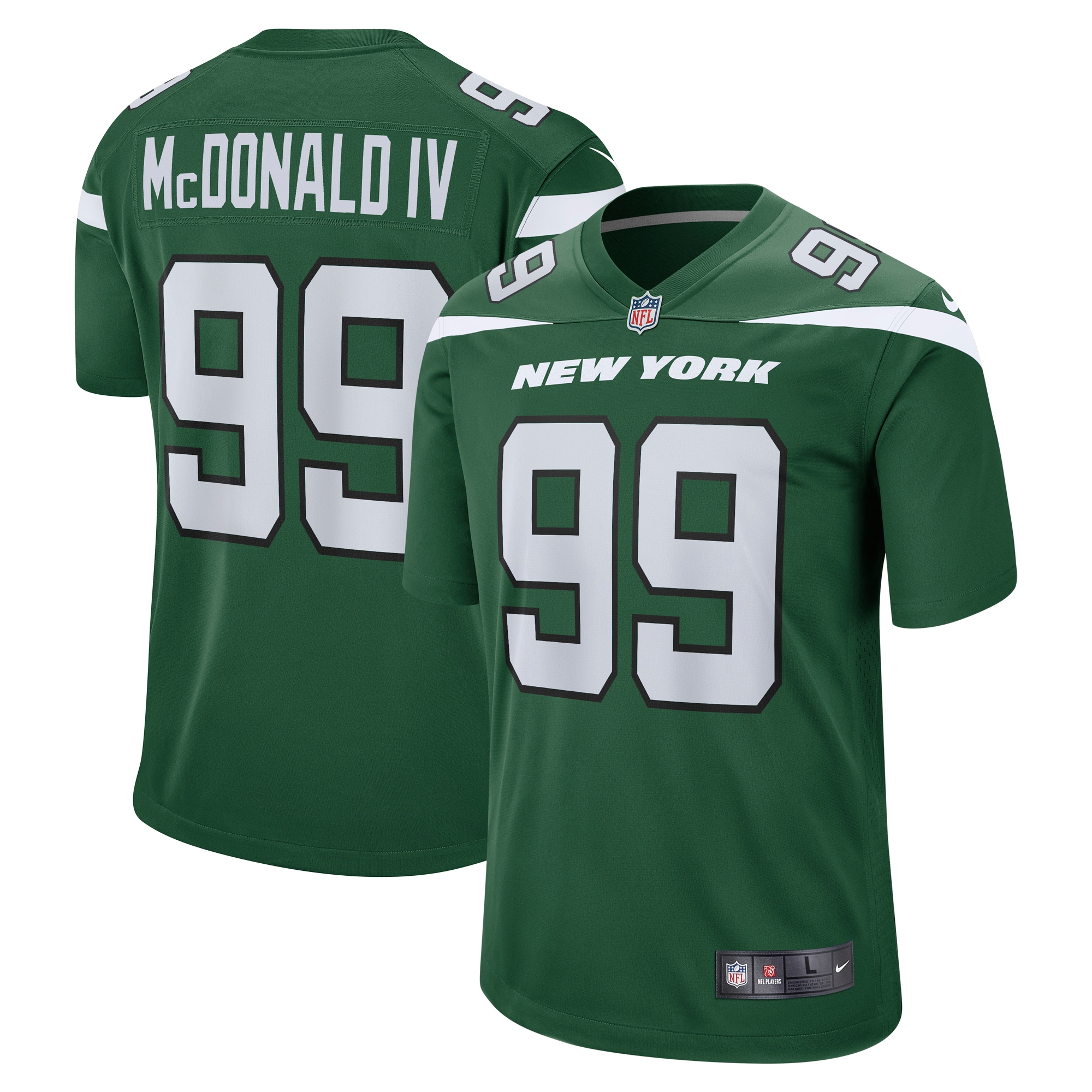 Men's New York Jets Will Mcdonald Iv Gotham Green Game Jersey Js4316