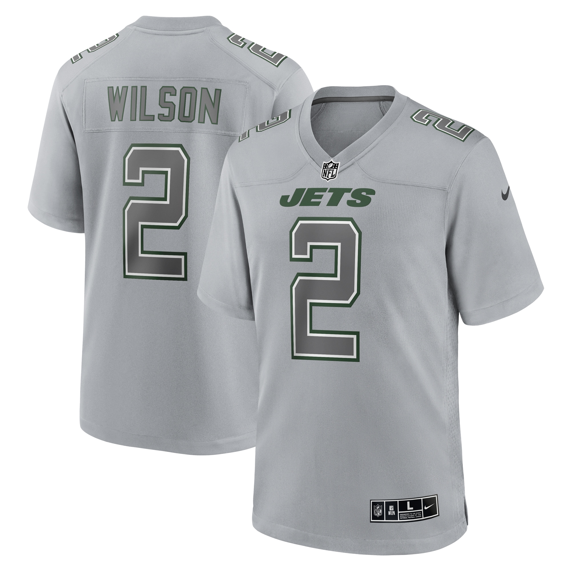 Men's New York Jets Zach Wilson Gray Atmosphere Fashion Game Jersey Js1483