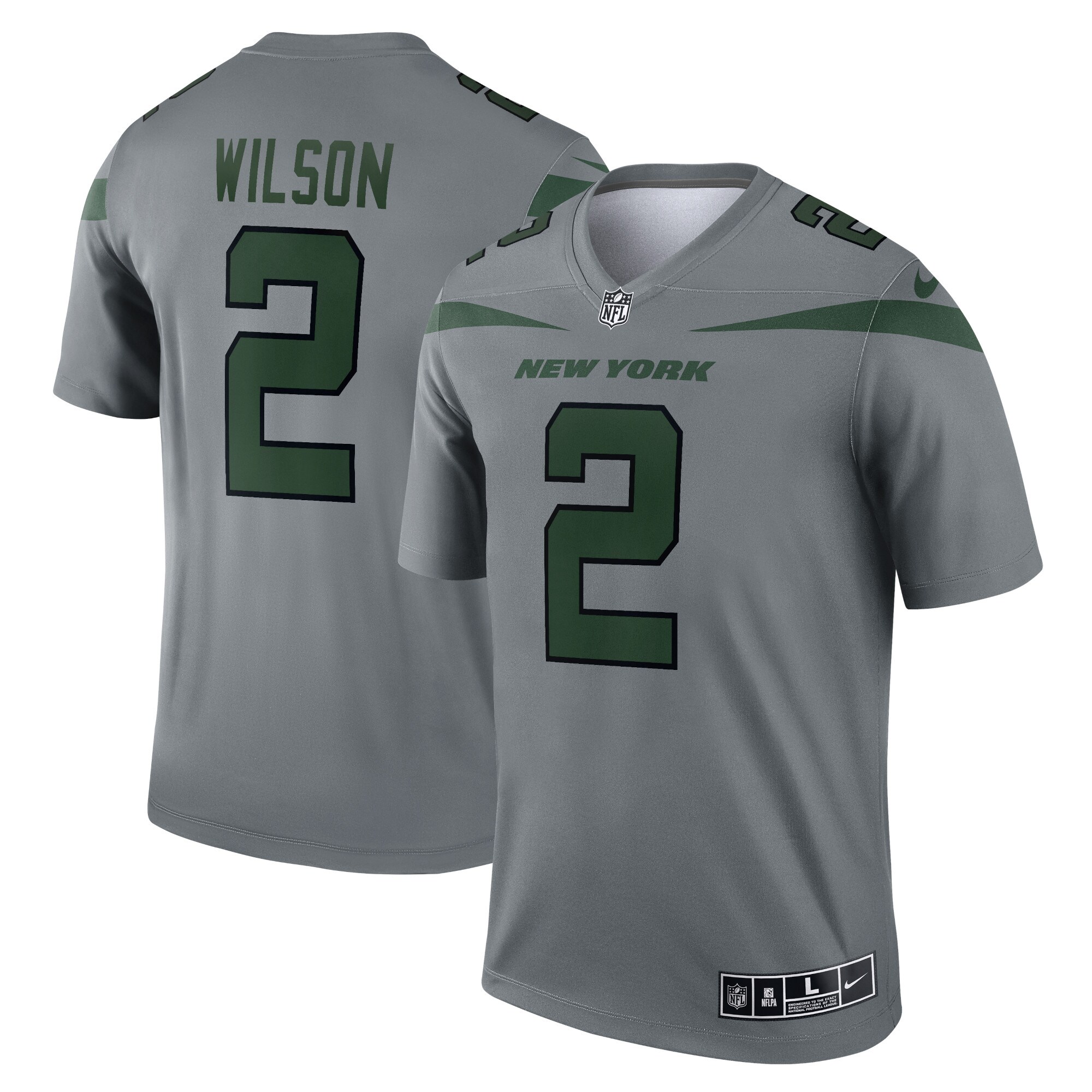 Men's New York Jets Zach Wilson Gray Inverted Legend Player Performance Top Js8355