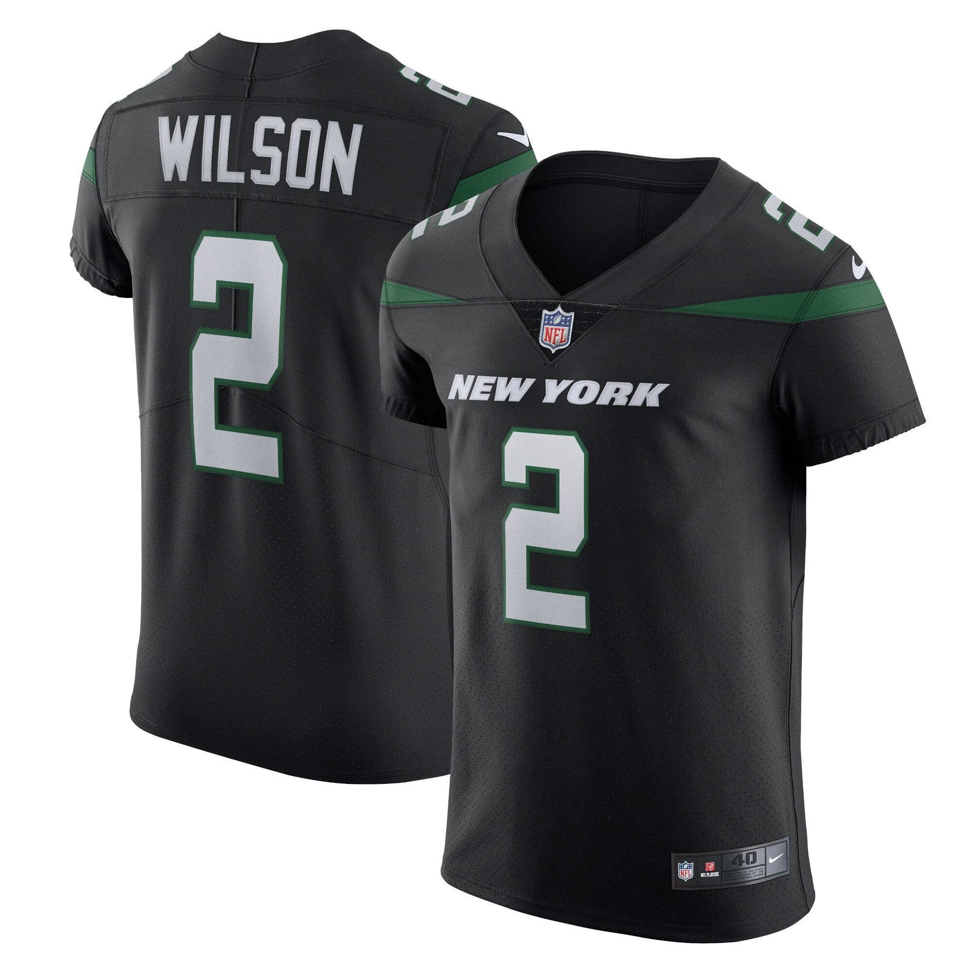 Men's New York Jets Zach Wilson Stealth Black Vapor Elite Jersey Js4064