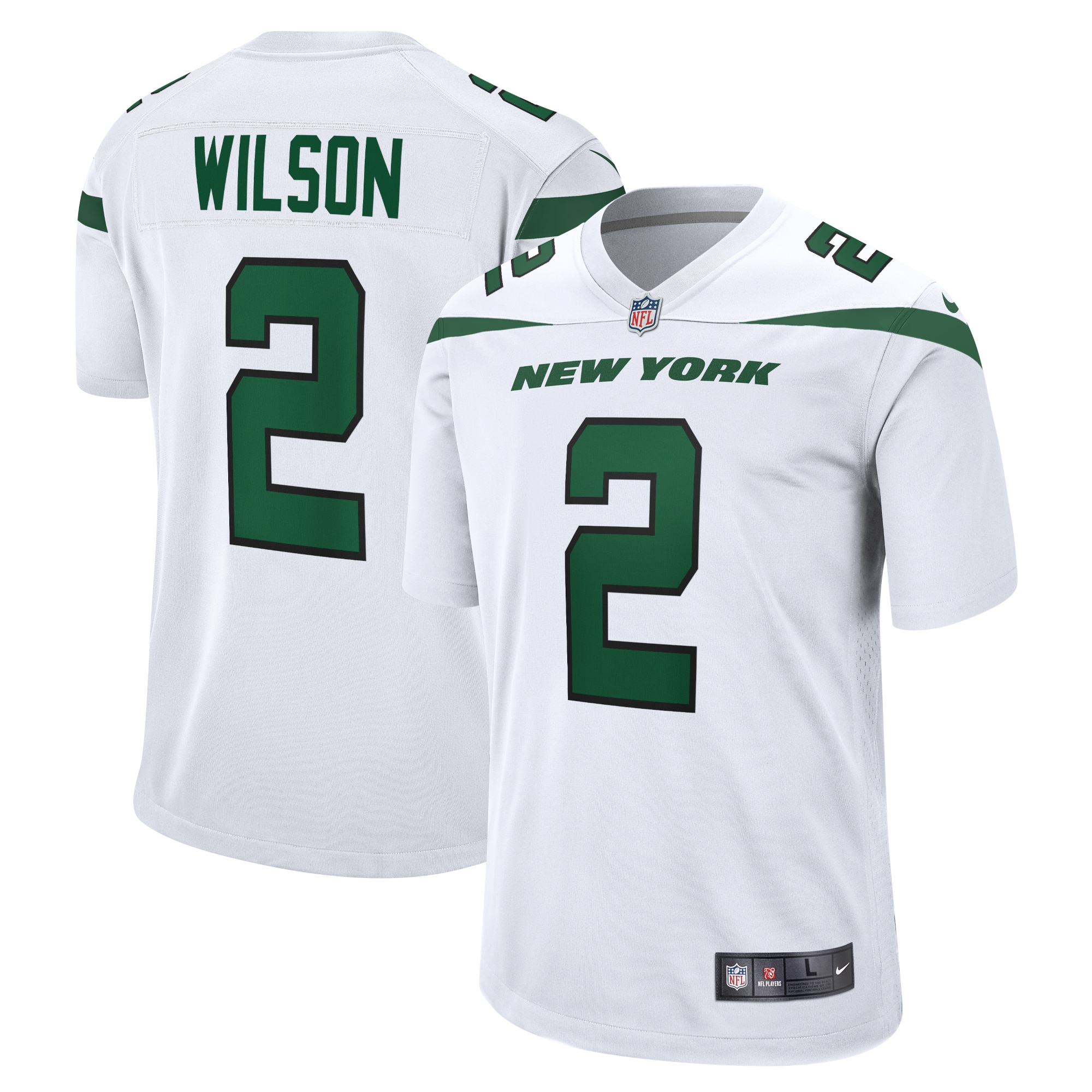 Men's New York Jets Zach Wilson White Game Jersey Js7335