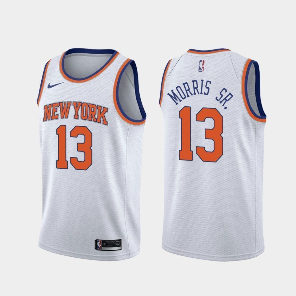 Men's New York Knicks 13 Marcus Morris Sr. Association Swingman Jersey - White