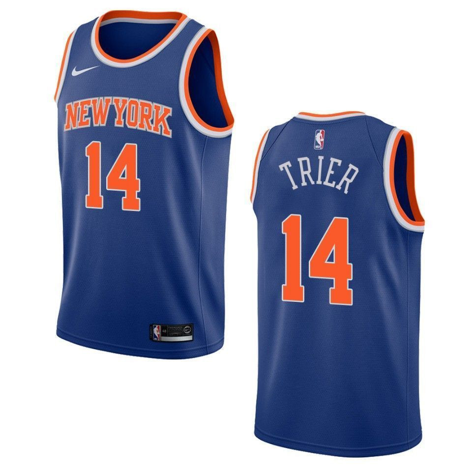 Men's New York Knicks 14 Allonzo Trier Icon Swingman Jersey - Blue