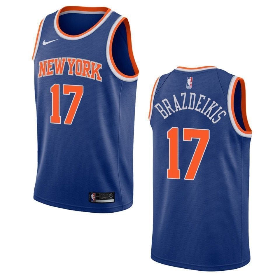 Men's New York Knicks 17 Iggy Brazdeikis Icon Swingman Jersey - Royal
