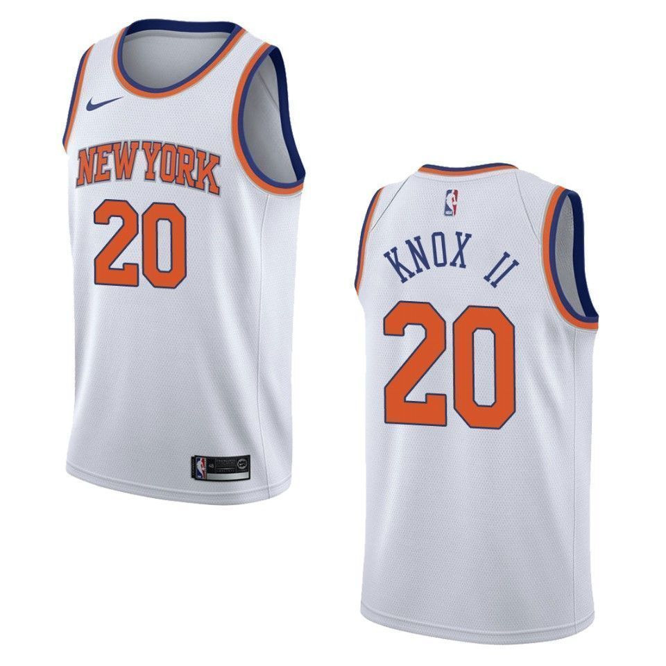 Men's New York Knicks 20 Kevin Knox Ii Association Swingman Jersey - White