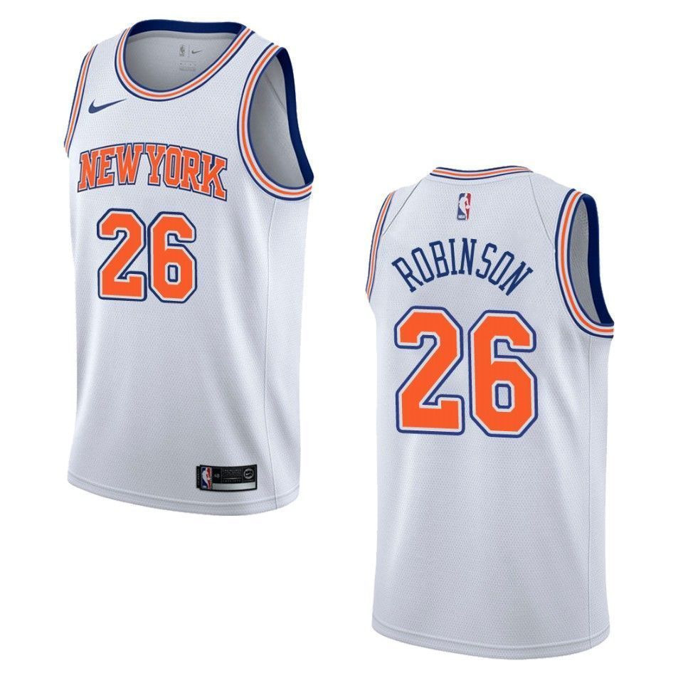 Men's New York Knicks 26 Mitchell Robinson Statement Swingman Jersey - White