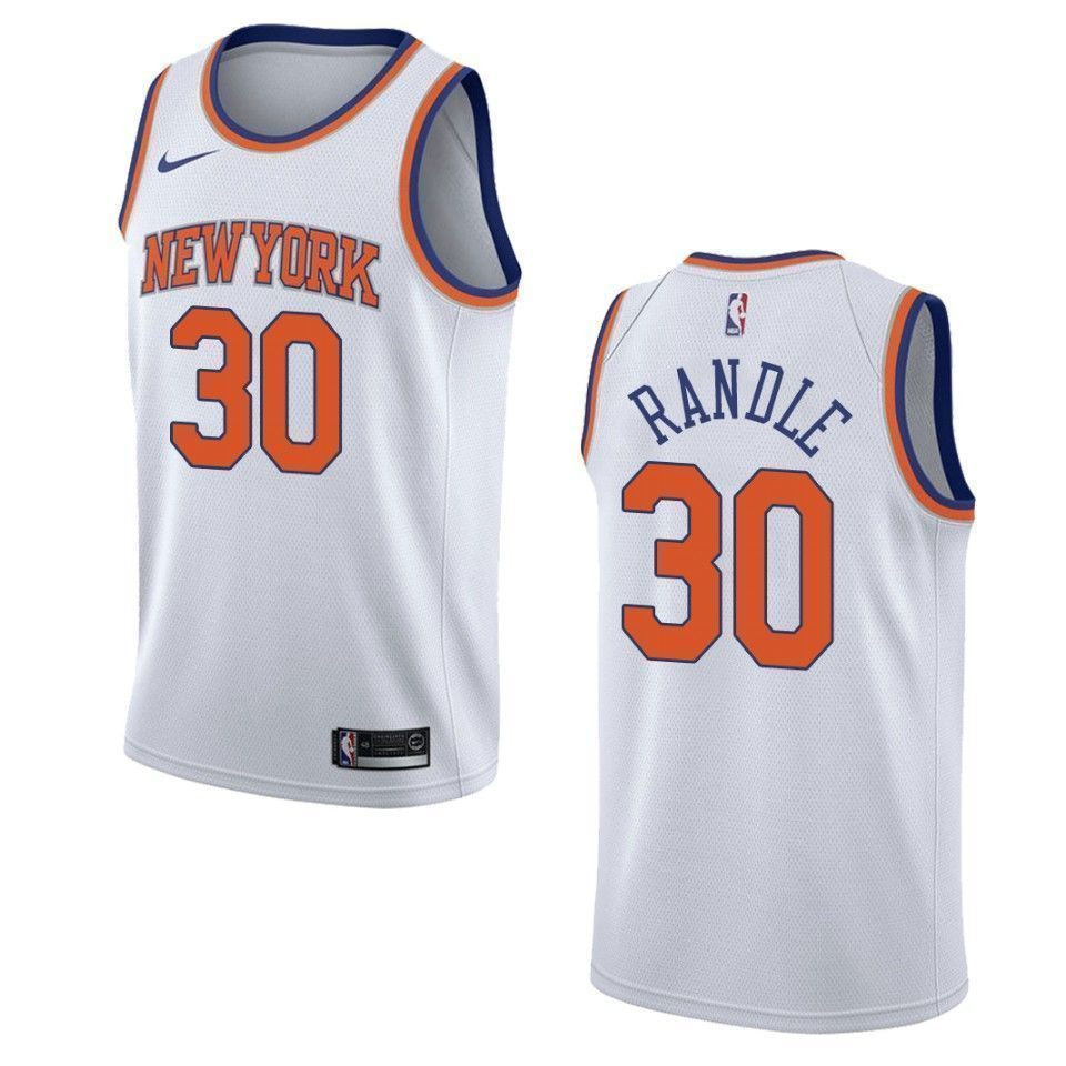 Men's New York Knicks 30 Julius Randle Association Swingman Jersey - White
