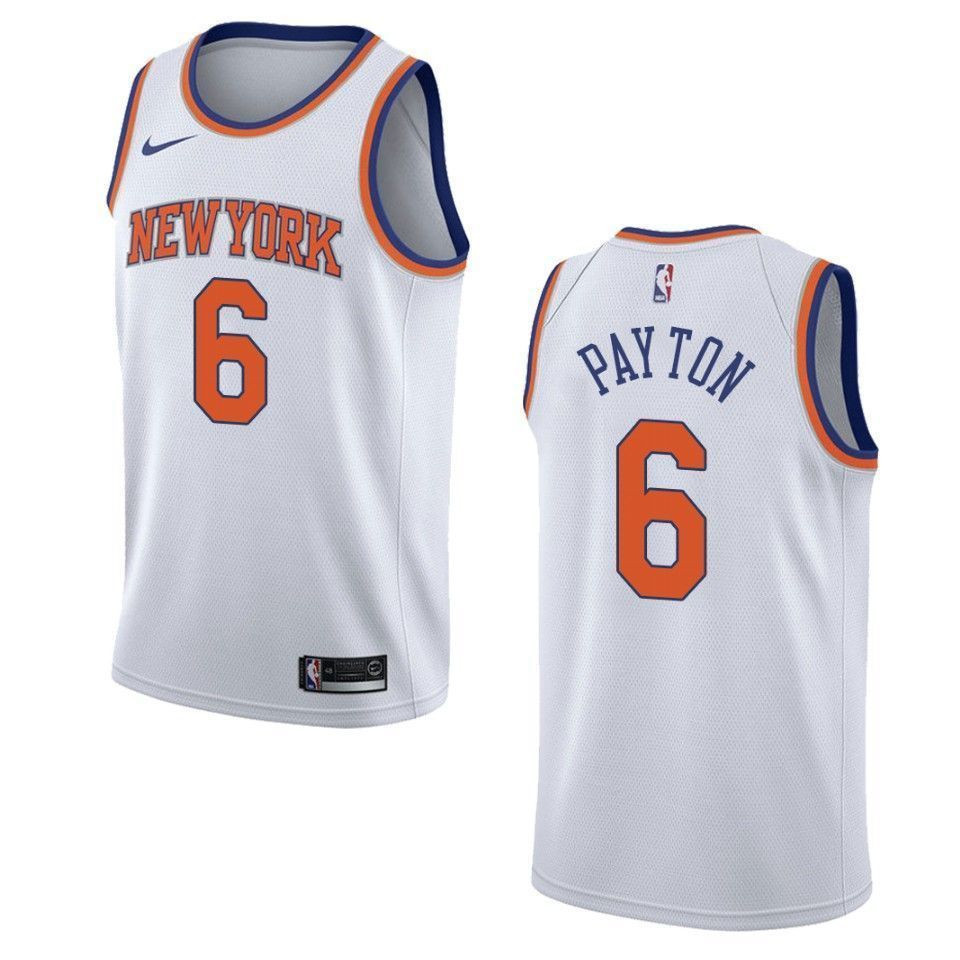 Men's New York Knicks 6 Elfrid Payton Association Swingman Jersey - White
