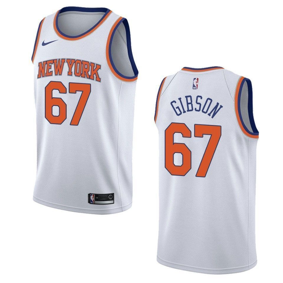 Men's New York Knicks 67 Taj Gibson Association Swingman Jersey - White