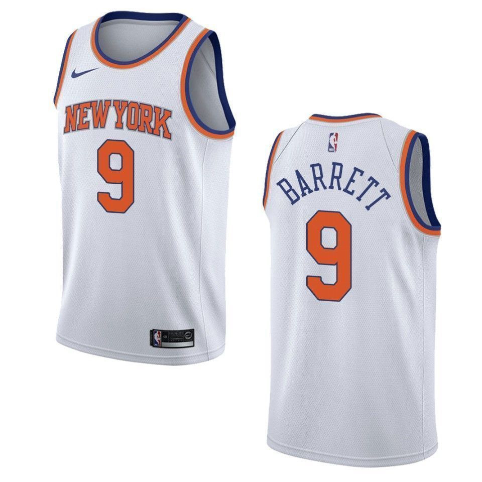 Men's New York Knicks 9 R.j. Barrett Association Swingman Jersey - White
