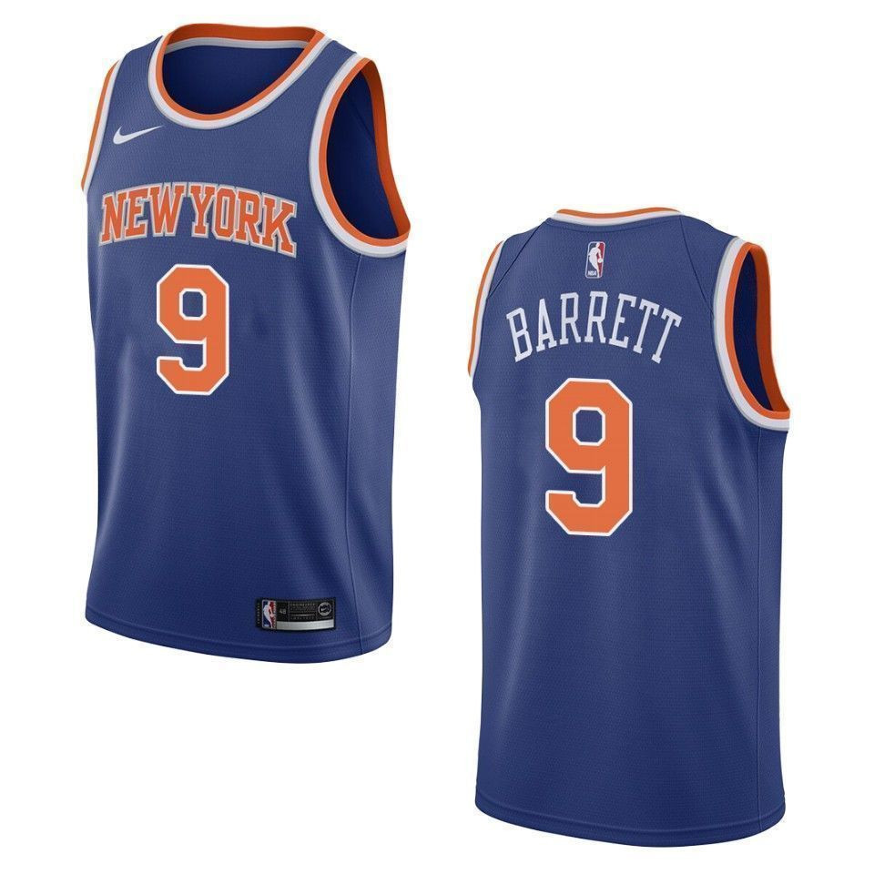 Men's New York Knicks 9 R.j. Barrett Icon Swingman Jersey - Royal
