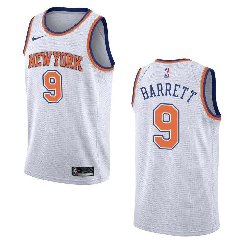 Men's New York Knicks 9 R.j. Barrett Statement Swingman Jersey - White