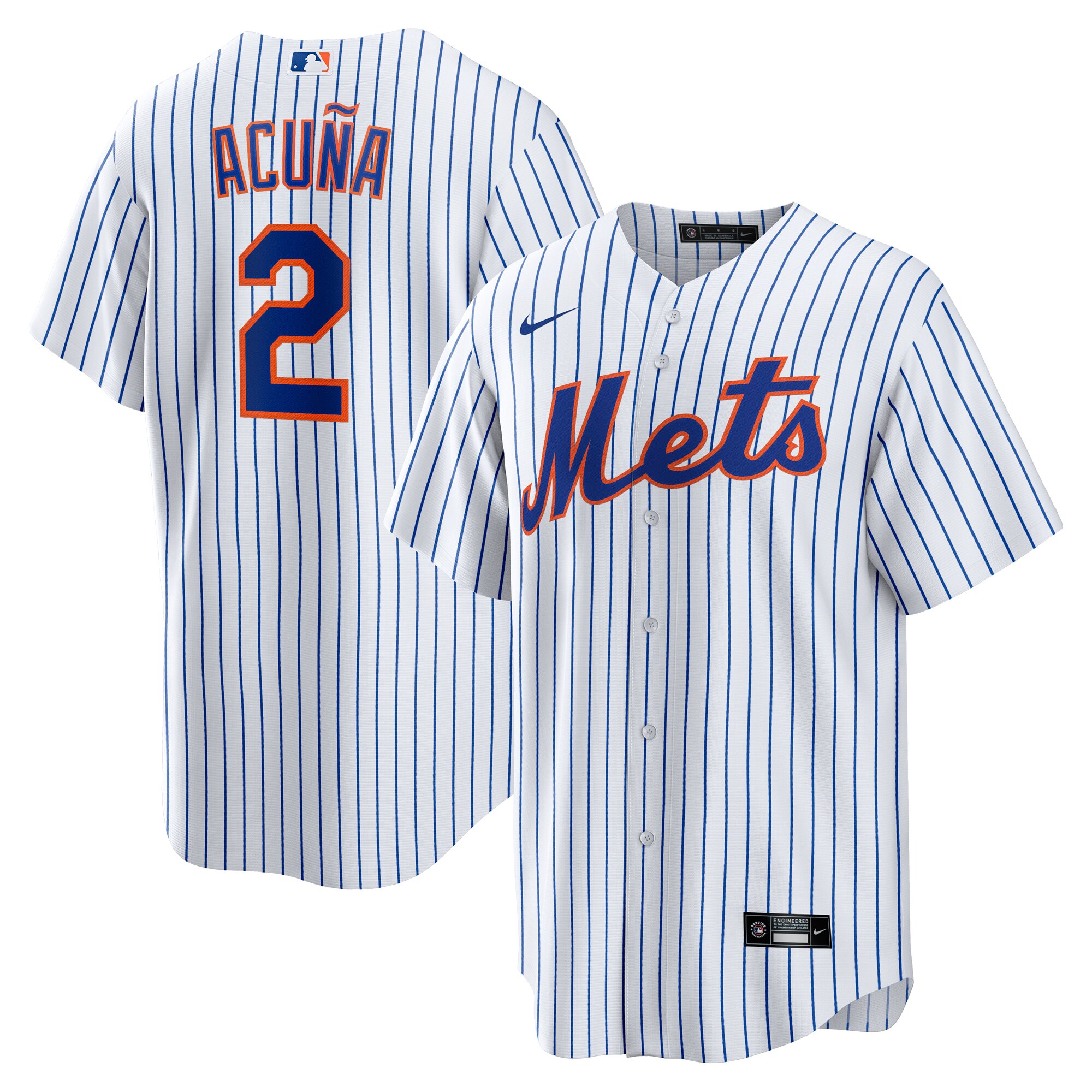 Men's New York Mets Luisangel Acu?a White Home Player Jersey