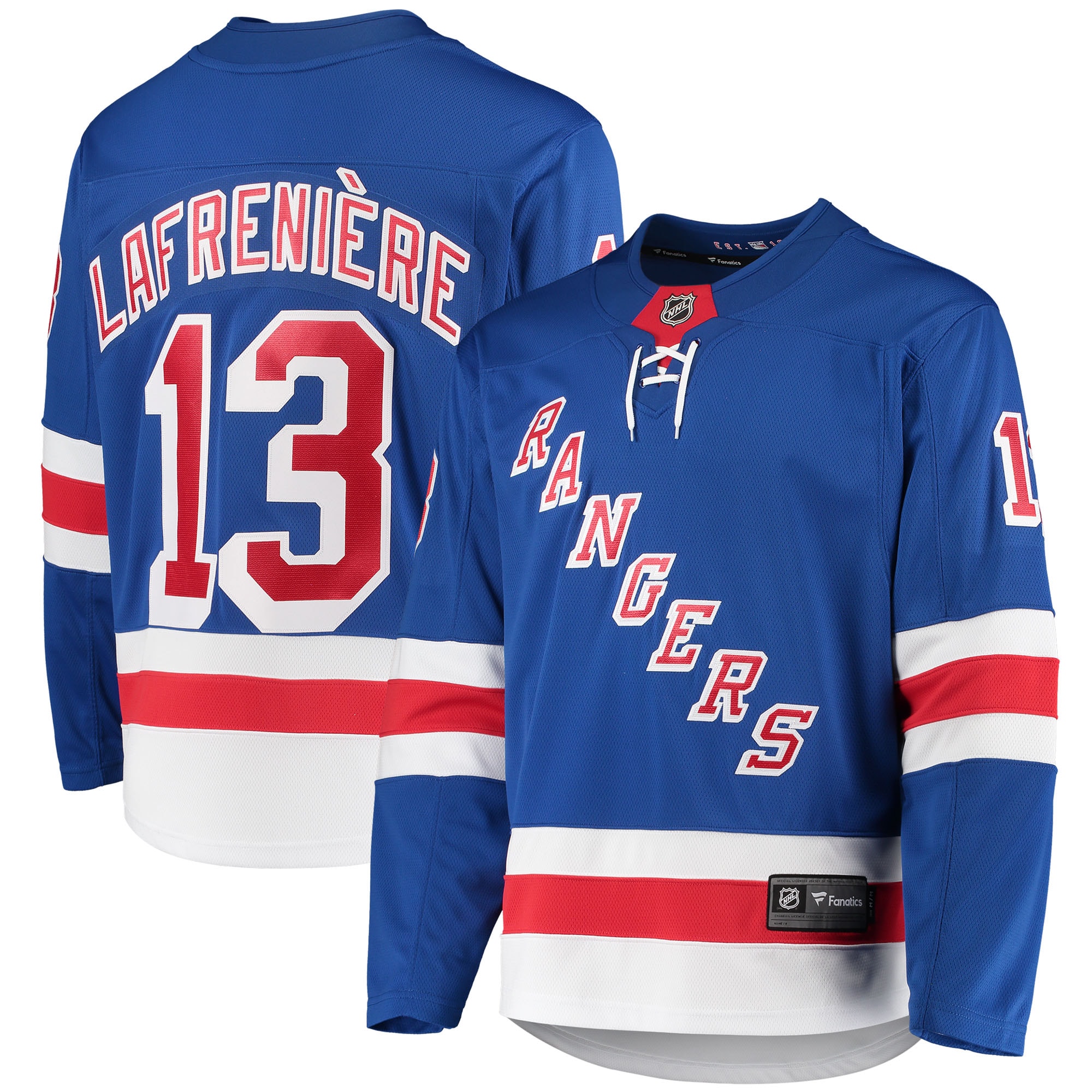 Men's New York Rangers Alexis Lafreni?re Blue Premier Breakaway Player Jersey