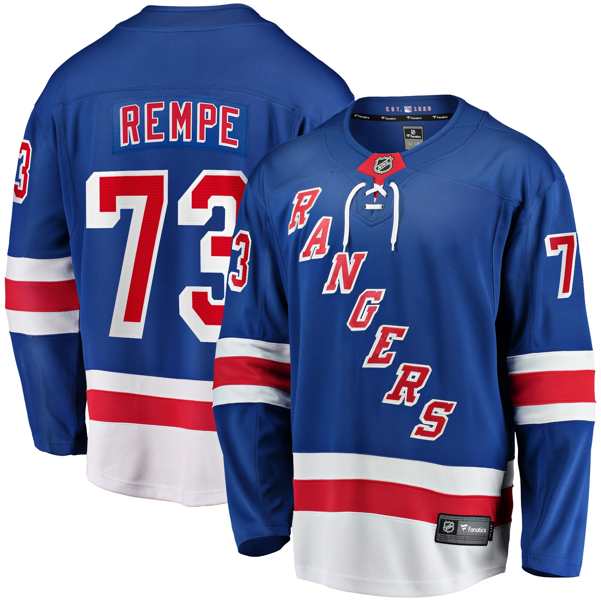 Men's New York Rangers Matt Rempe Blue Home Breakaway Jersey