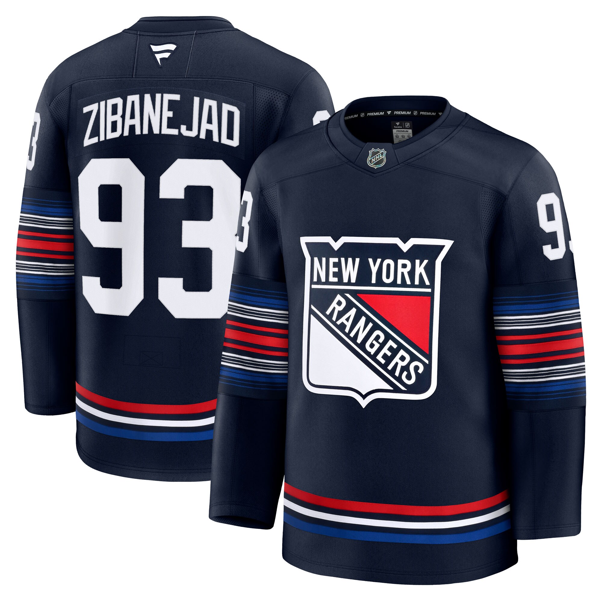 Men's New York Rangers Mika Zibanejad Navy Alternate Premium Jersey