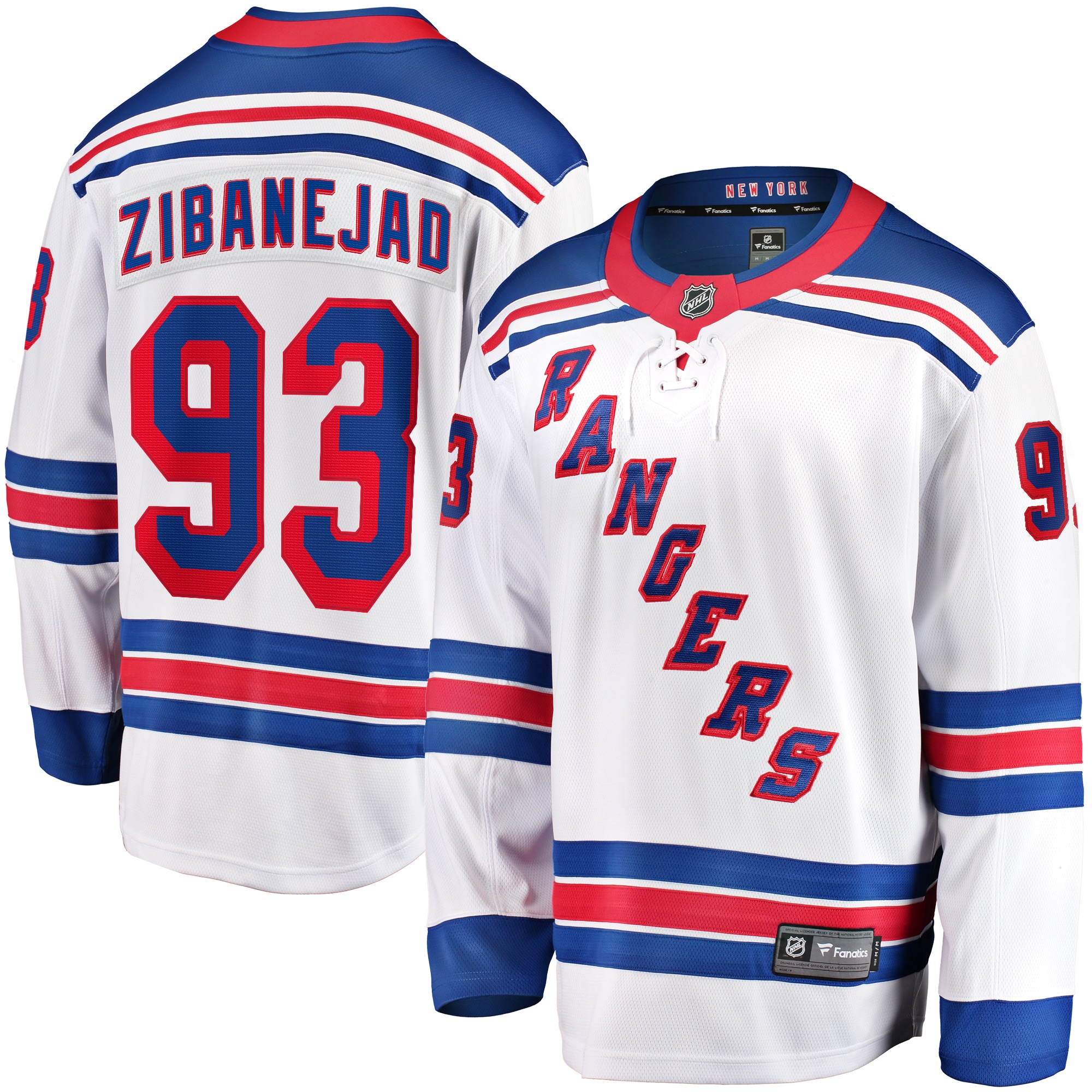 Men's New York Rangers Mika Zibanejad White Away Premier Breakaway Player Jersey