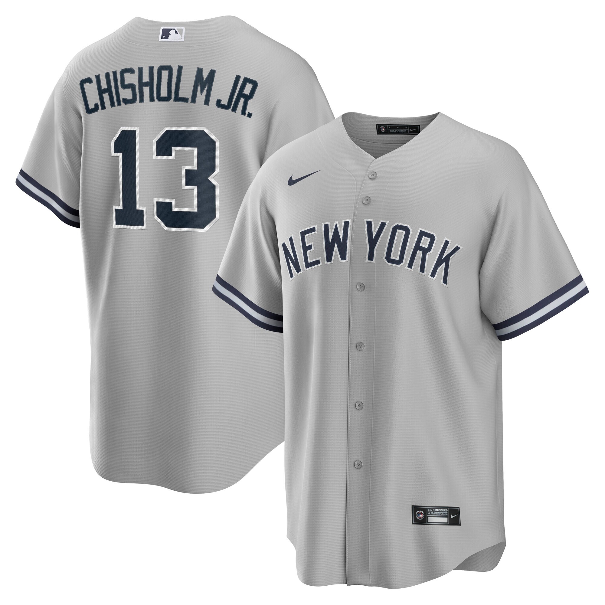 Men's New York Yankees Jazz Chisholm Jr. Gray Road Player Jersey