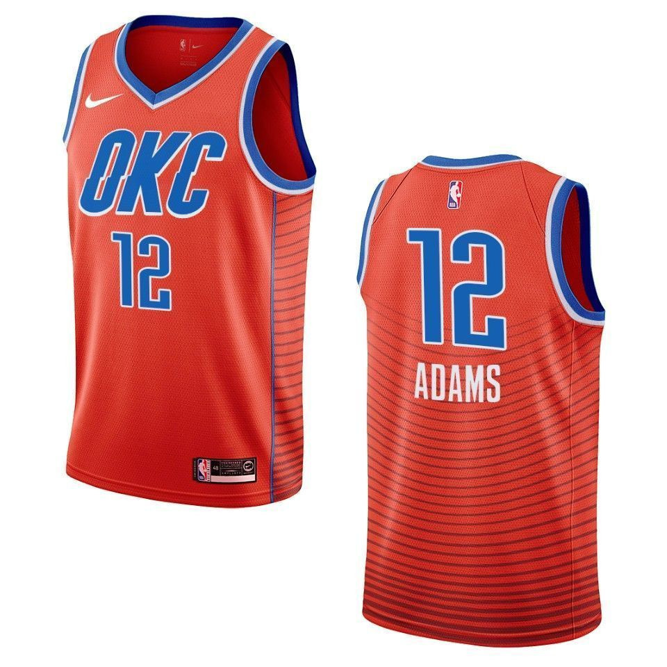 Men's Oklahoma City Thunder 12 Steven Adams Statement Swingman Jersey - Orange