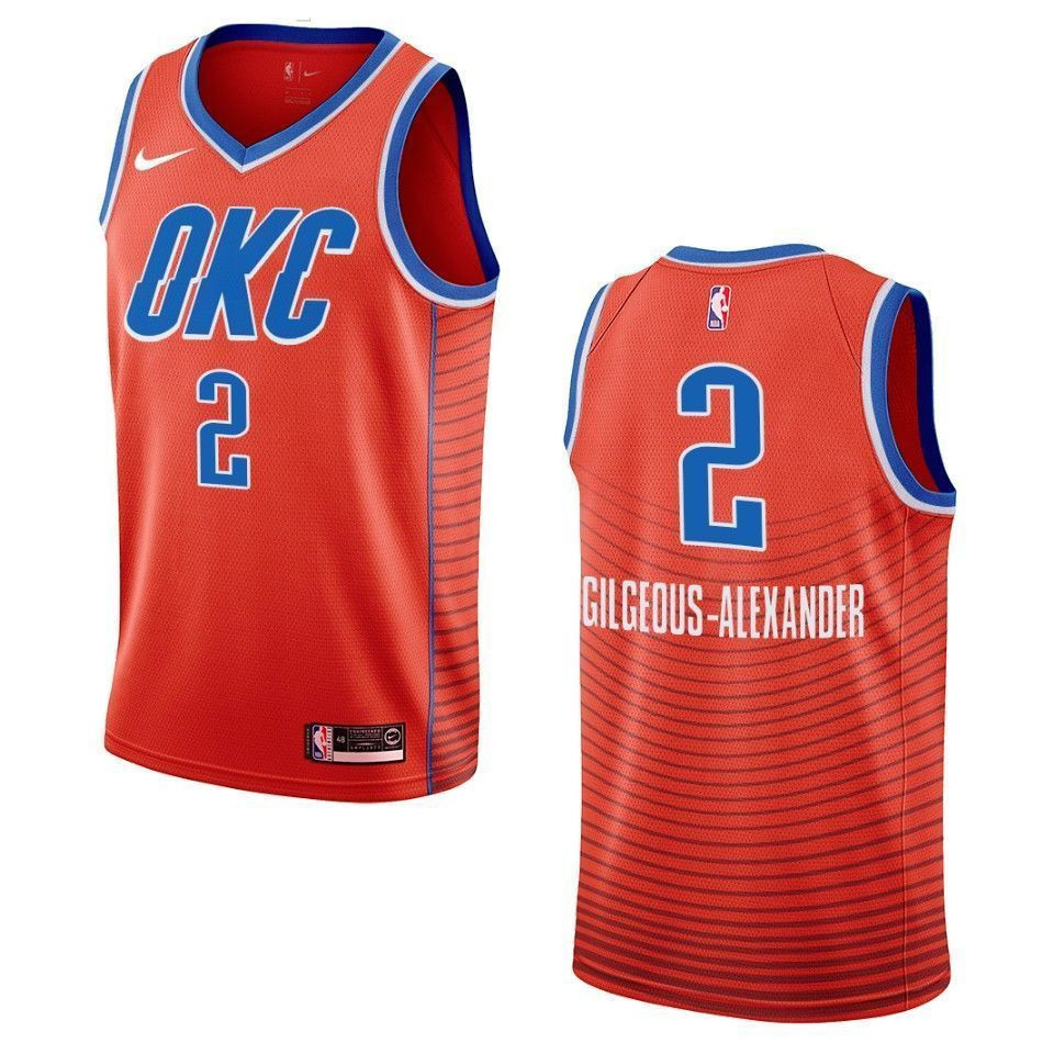 Men's Oklahoma City Thunder 2 Shai Gilgeous-alexander Statement Swingman Jersey - Orange