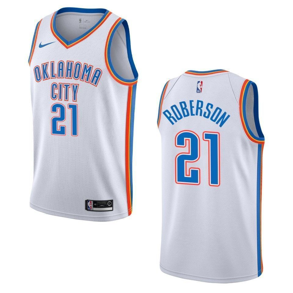 Men's Oklahoma City Thunder 21 Andre Roberson Association Swingman Jersey - White