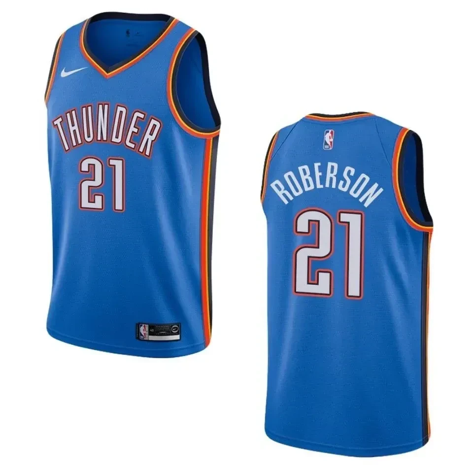 Men's Oklahoma City Thunder 21 Andre Roberson Icon Swingman Jersey - Blue