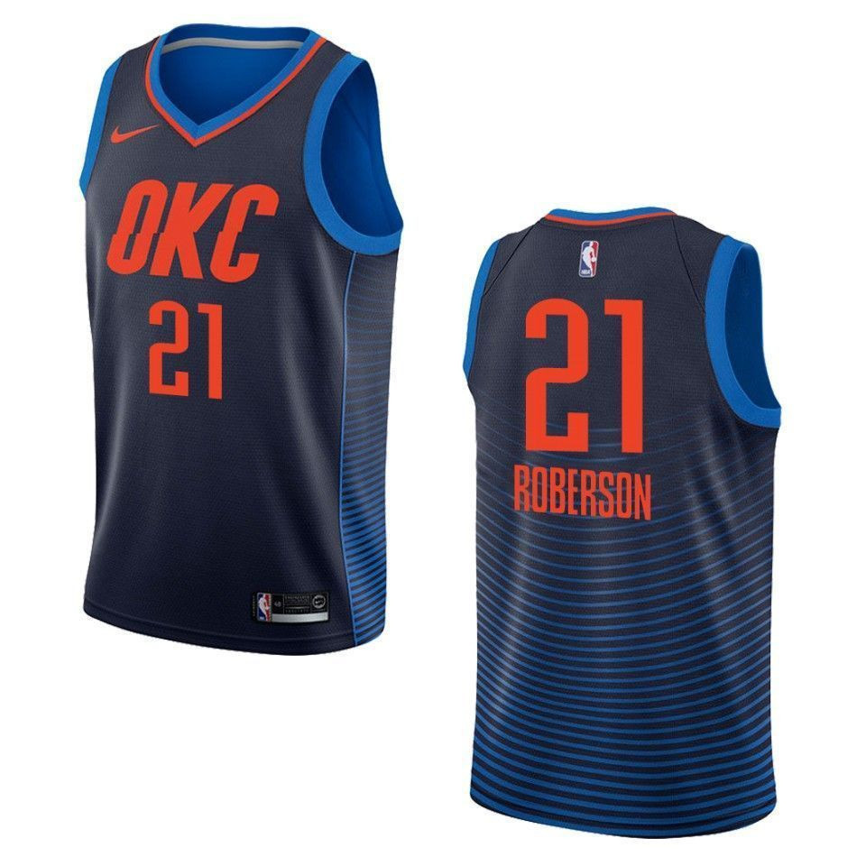 Men's Oklahoma City Thunder 21 Andre Roberson Statement Swingman Jersey - Navy