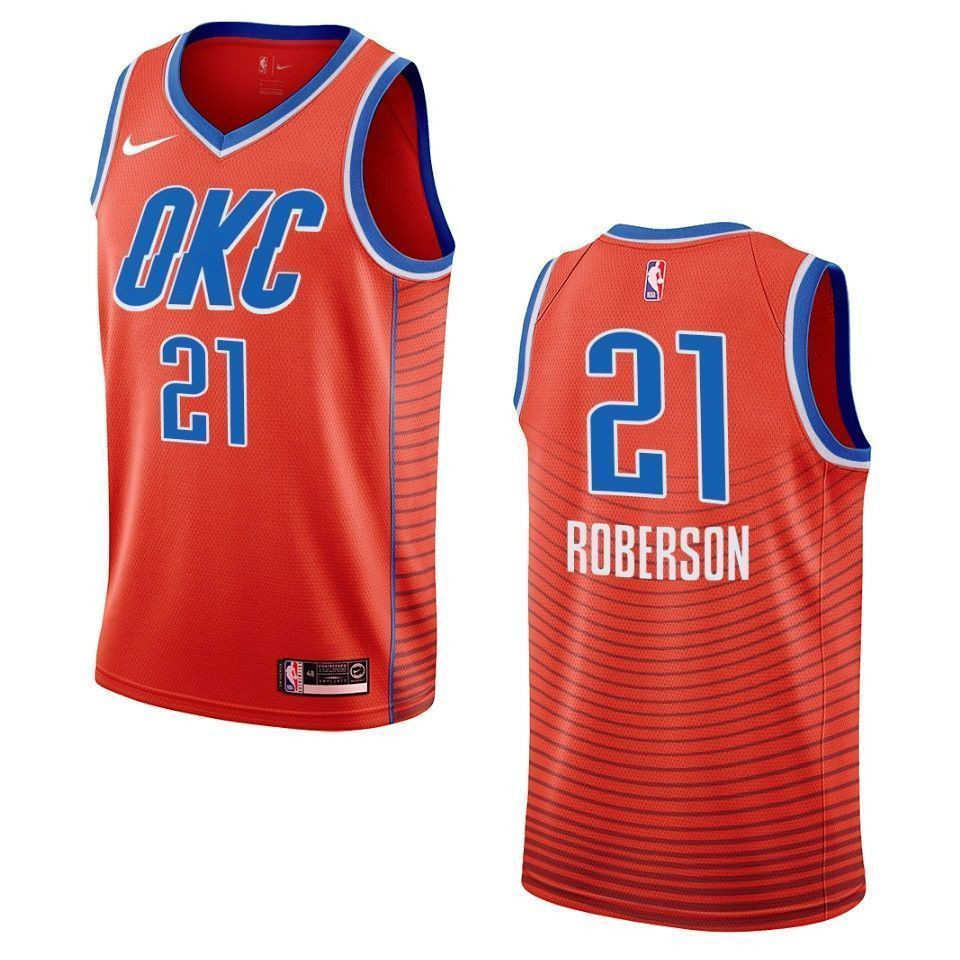 Men's Oklahoma City Thunder 21 Andre Roberson Statement Swingman Jersey - Orange