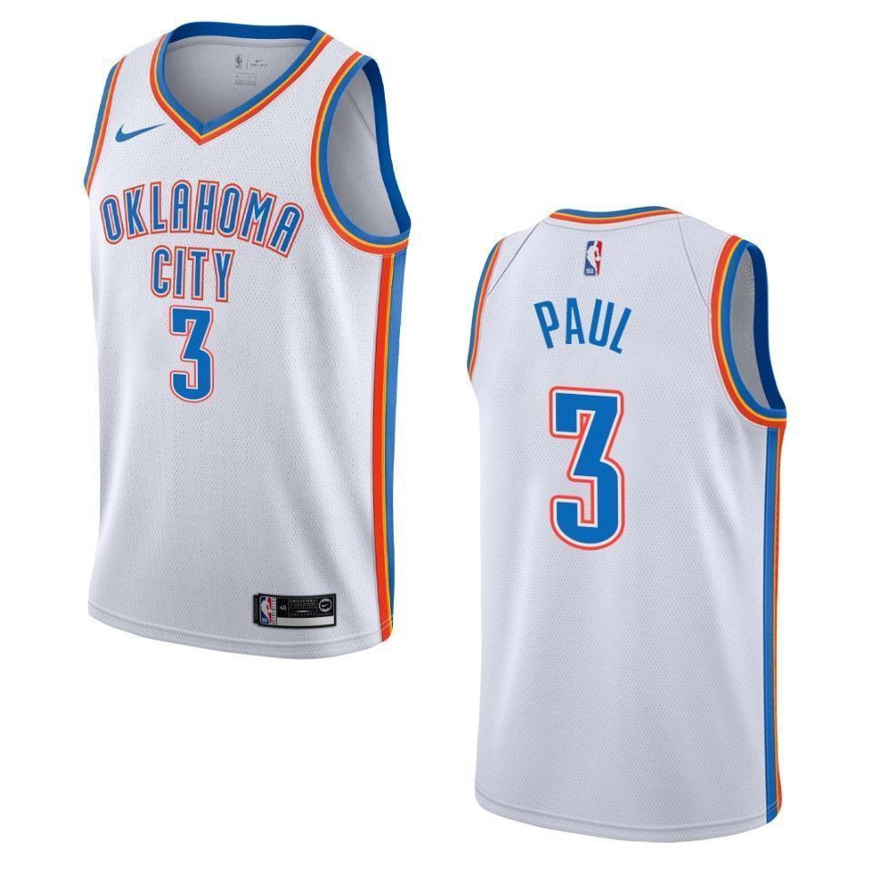 Men's Oklahoma City Thunder 3 Chris Paul Association Swingman Jersey - White