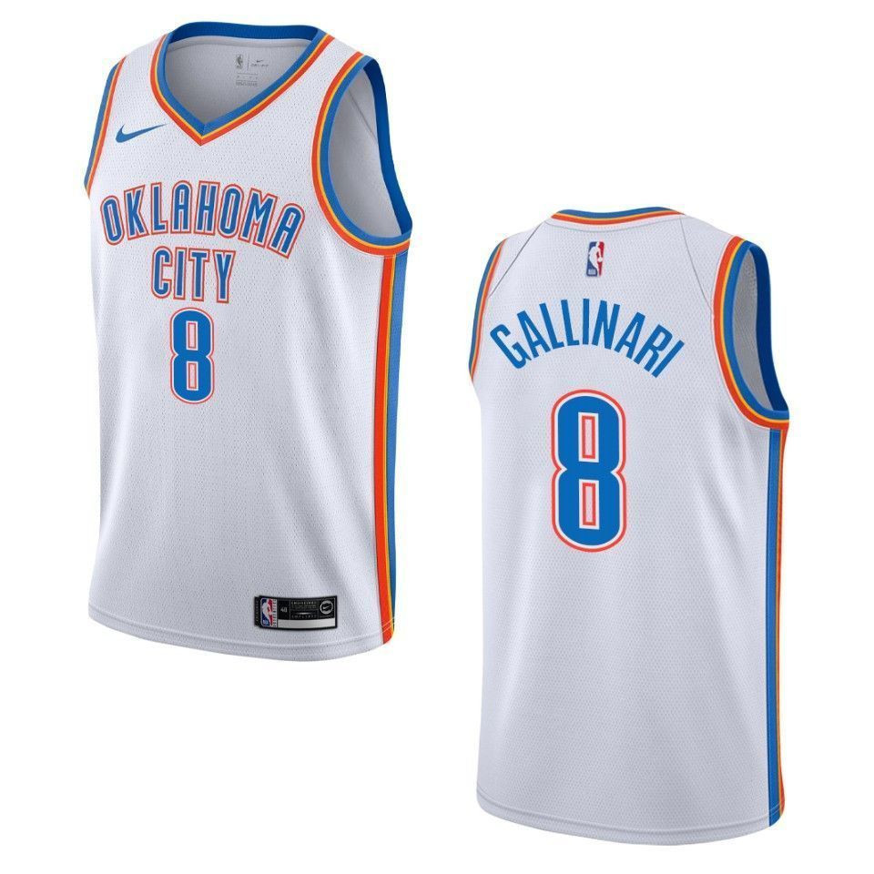 Men's Oklahoma City Thunder 8 Danilo Gallinari Association Swingman Jersey - White