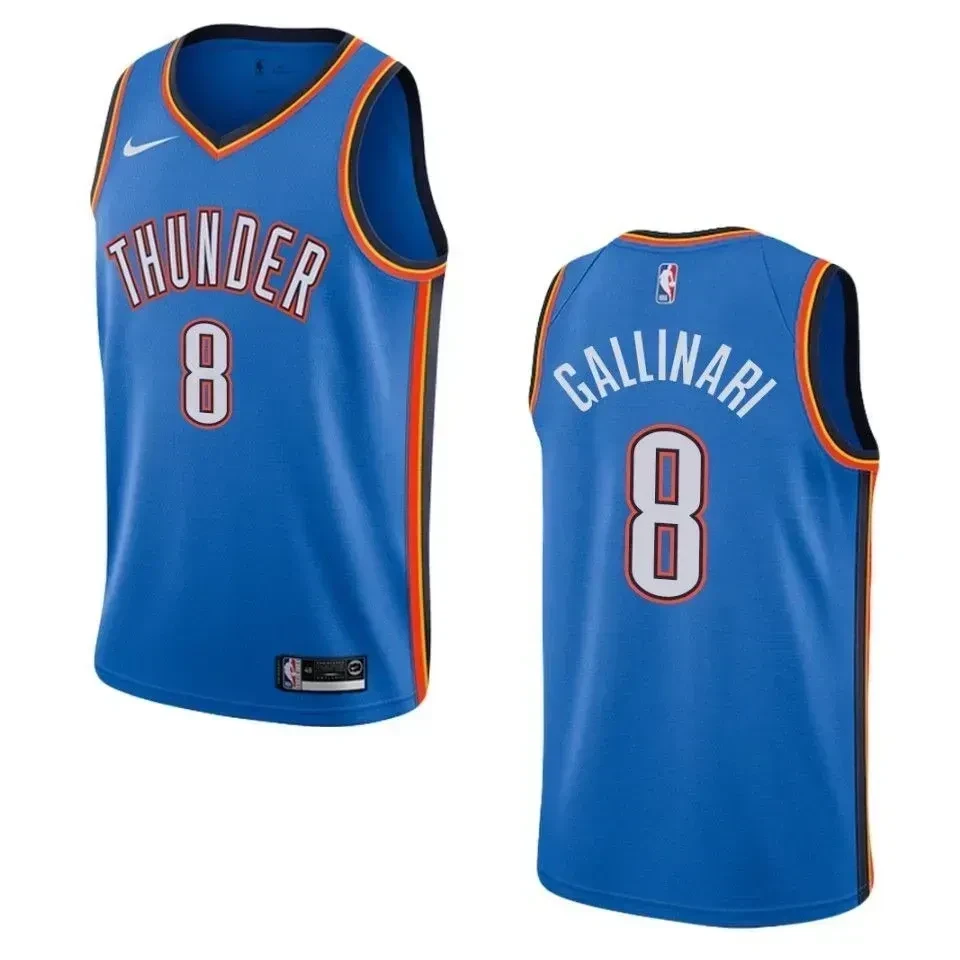 Men's Oklahoma City Thunder 8 Danilo Gallinari Icon Swingman Jersey - Blue