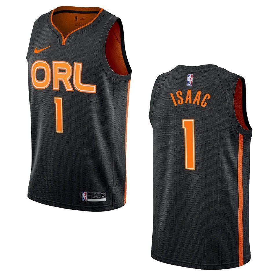 Men's Orlando Magic 1 Jonathan Isaac City Swingman Jersey - Black