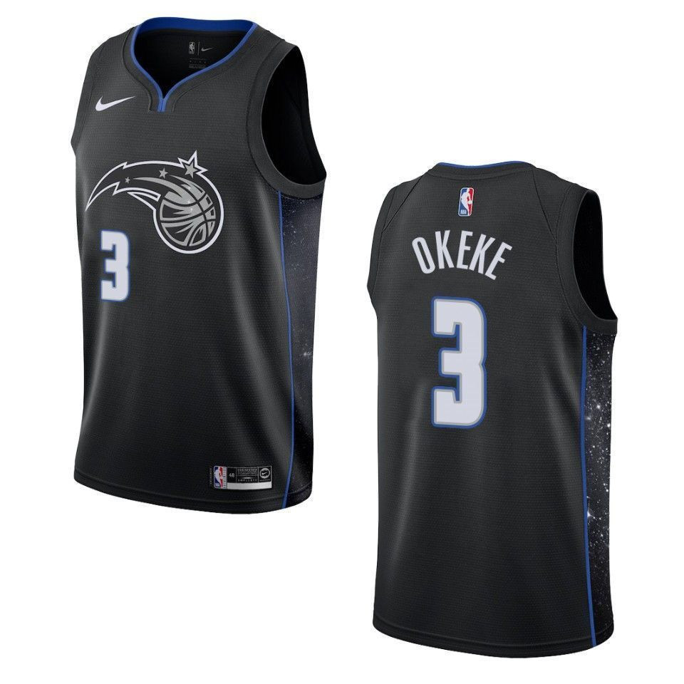 Men's Orlando Magic 3 Chuma Okeke City Swingman Jersey - Black