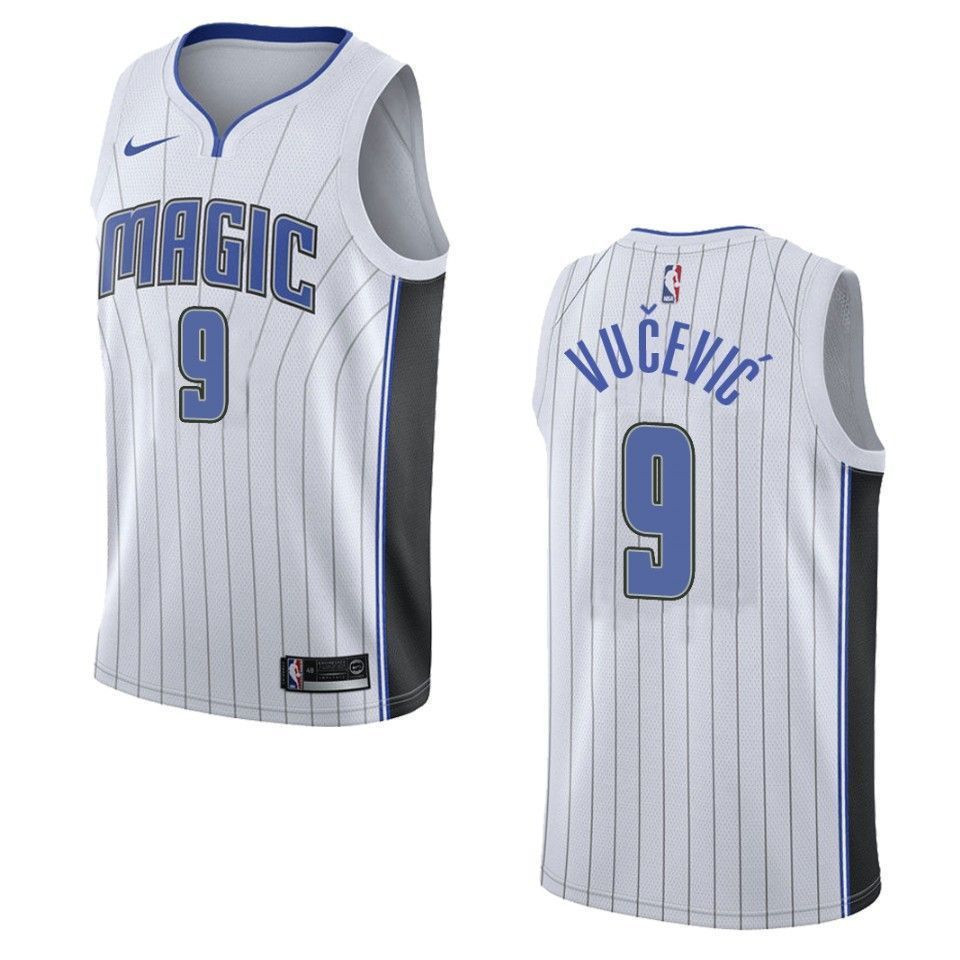 Men's Orlando Magic 9 Nikola Vucevic Association Swingman Jersey - White