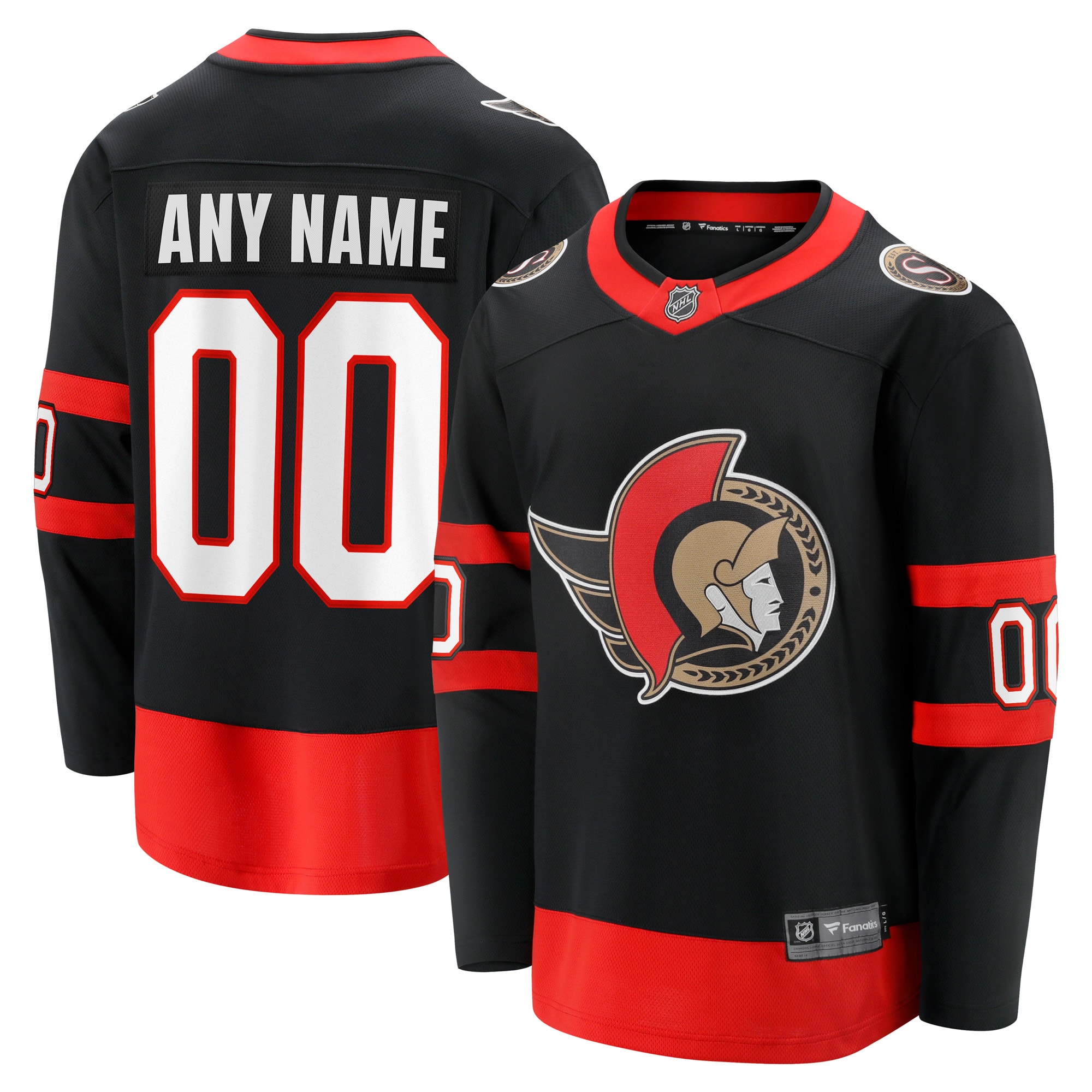Men's Ottawa Senators Black Home Custom Breakaway Jersey