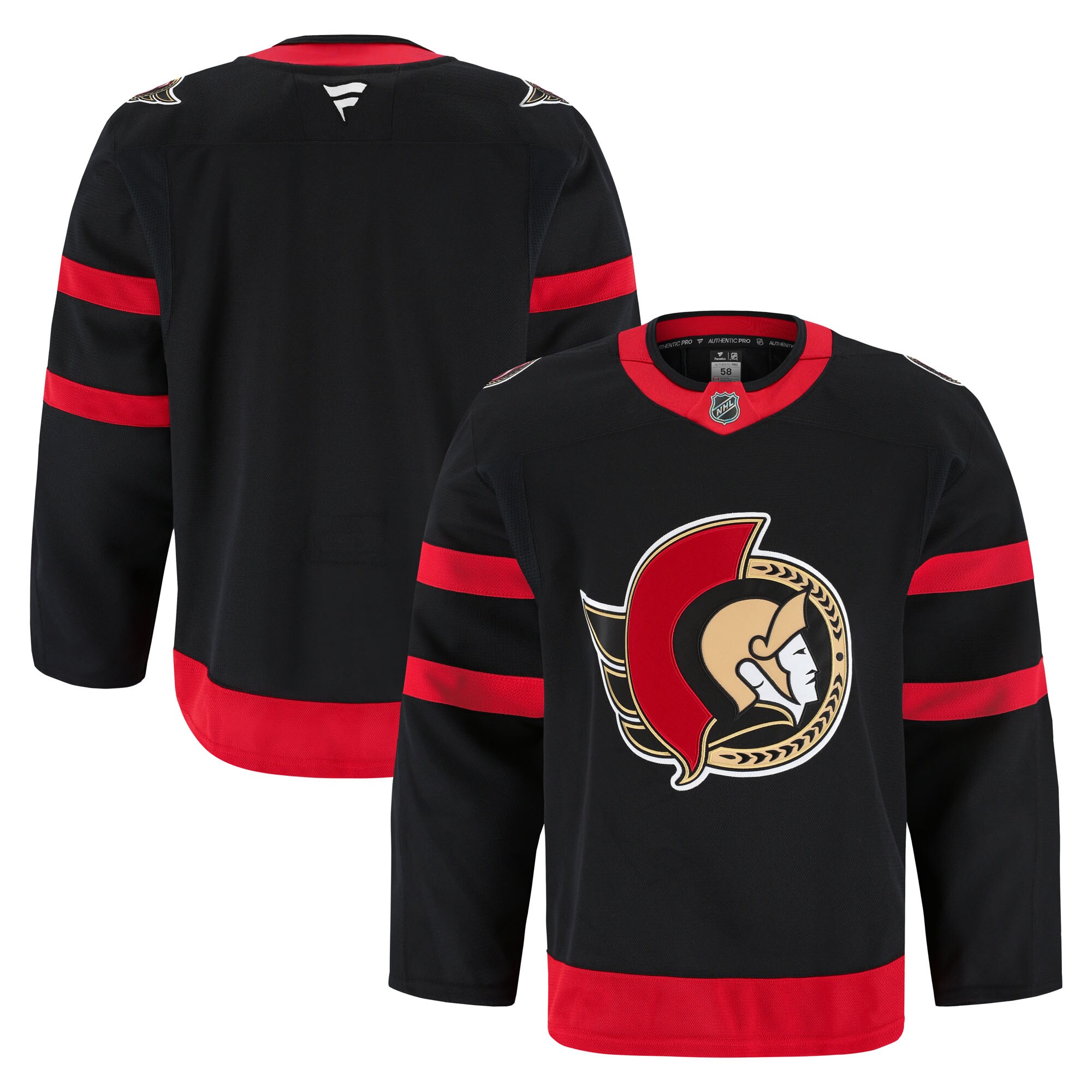 Men's Ottawa Senators Black Home Pro Jersey