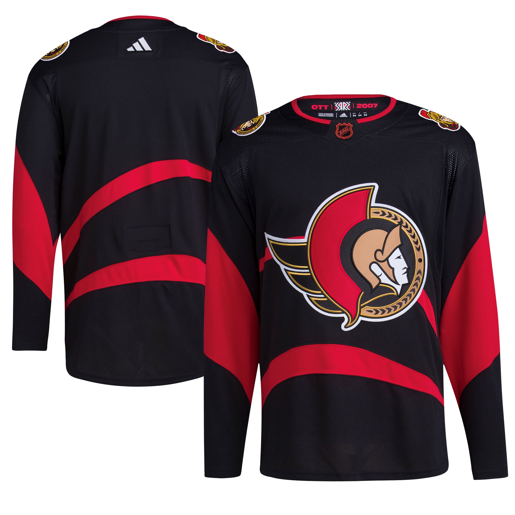 Men's Ottawa Senators Black Reverse Retro 2.0 Blank Jersey
