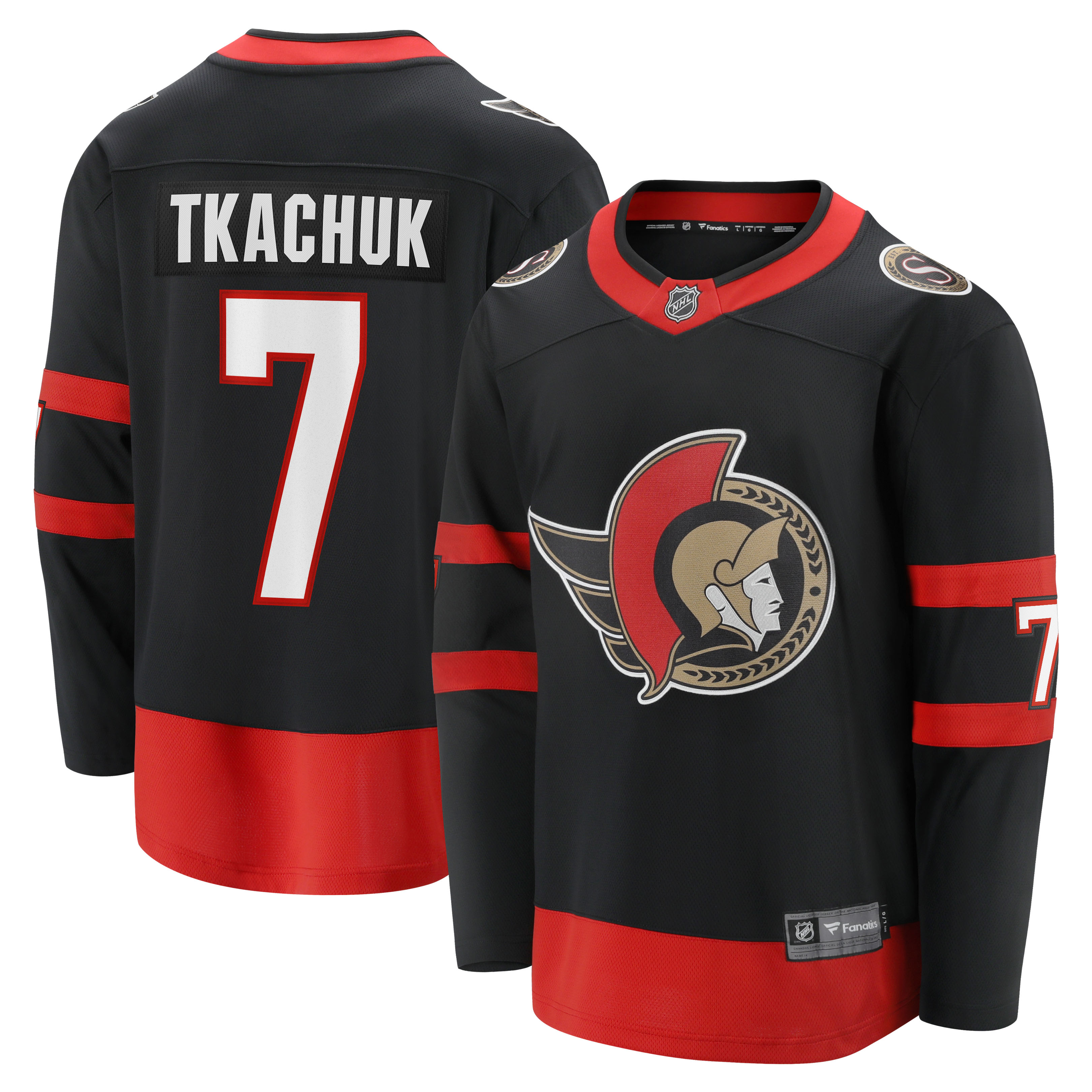 Men's Ottawa Senators Brady Tkachuk Black Home Breakaway Jersey
