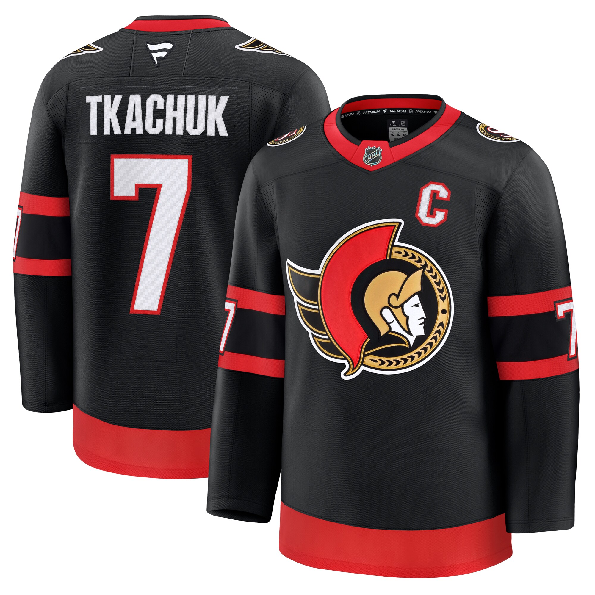 Men's Ottawa Senators Brady Tkachuk Black Home Premium Jersey